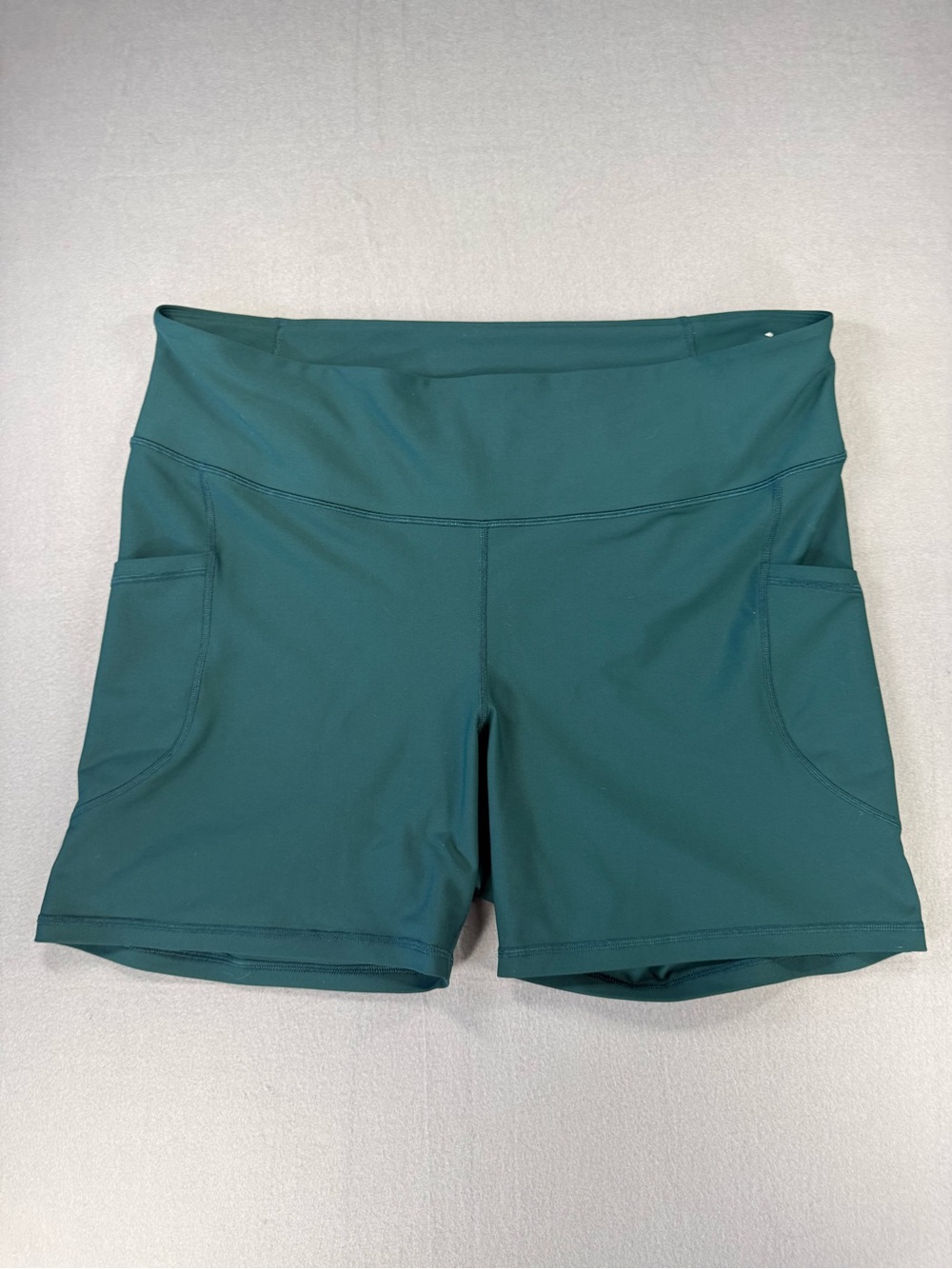Old Navy Active Powersoft Teal High-Rise Athletic Bike Shorts with Side Pockets